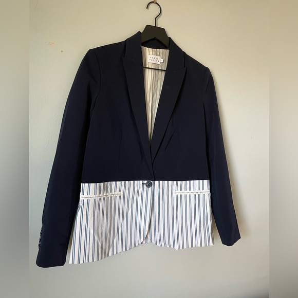 Tanya Taylor Darwin Striped & Navy Blazer Women's 2 - Picture 4 of 9
